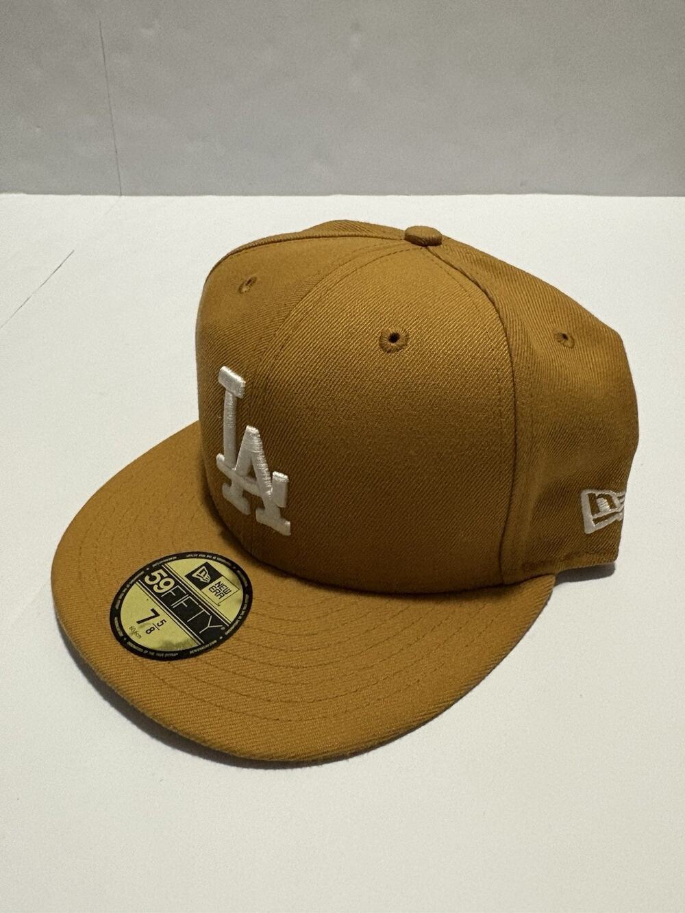 New Era 59FIFTY Los Angeles Dodgers Platinum Heart Hat 7 5/8 Camel Fitted